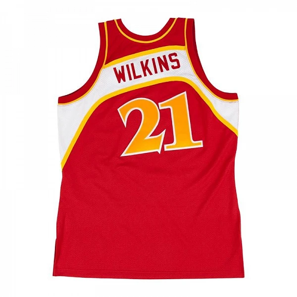 Camiseta Dominique Wilkins con Atlanta Hawks 1986, NBA Swingman clásica vista trasera