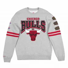 SUDADERA CHICAGO BULLS "ALL OVER PRINT FLEECE CREW" MITCHELL AND NESS