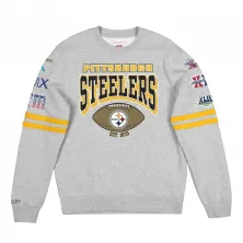 SUDADERA PITTSBURG STEELERS "ALL OVER PRINT FLEECE CREW" MITCHELL AND NESS