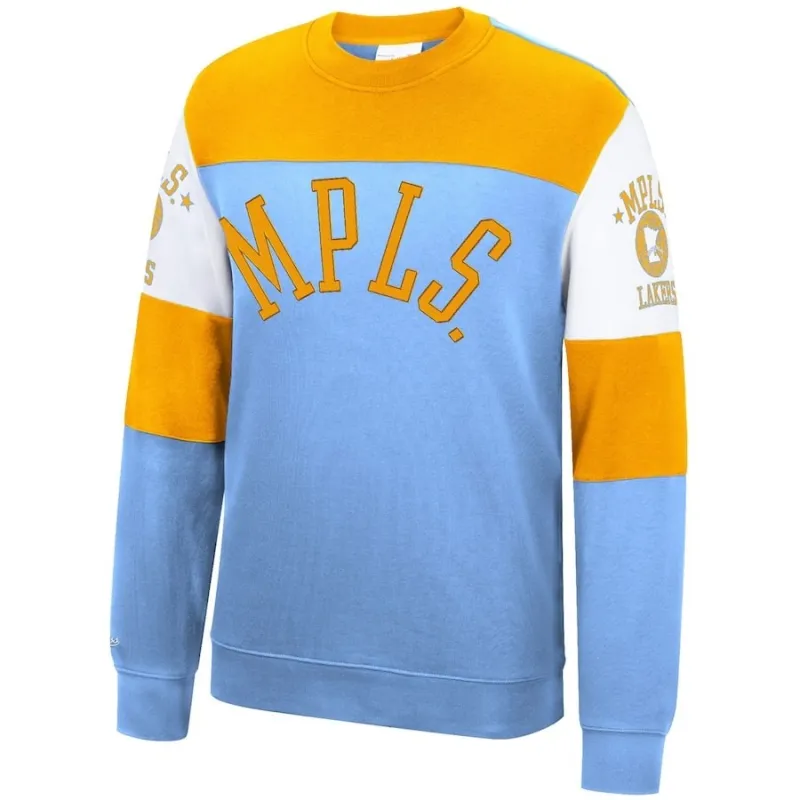 SUDADERA MINNEAPOLIS LAKERS "PERFECT SEASON CREW" MITCHELL AND NESS