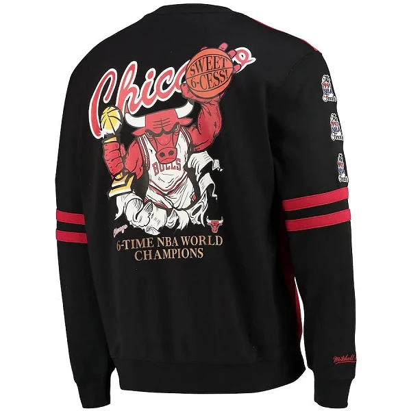 SUDADERA CHICAGO BULLS "ALL OVER CREW 2.0" MITCHELL AND NESS