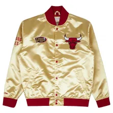 chaqueta chicago bulls mitchell and ness fashion lw satin jacket light gold