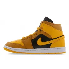 zapatilla air jordan 1 mid woman taxi amarilla negra bq6472