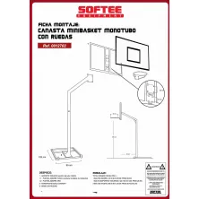 Juego de 2 canastas Minibasket Softee monotubular