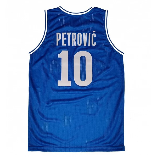 camiseta de baloncesto replica clasica drazen petrovic cibona zagreb azul