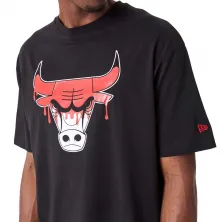 Camiseta Chicago Bulls NBA Drip Logo New Era Oversized negra