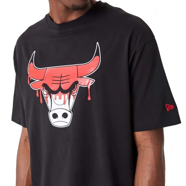 Camiseta Chicago Bulls NBA Drip Logo New Era Oversized negra