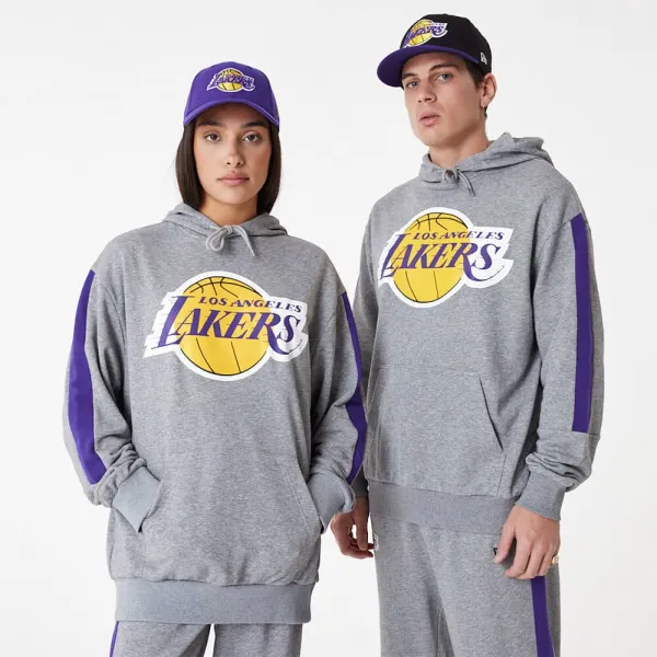 Sudadera Lakers NBA Color Block Oversized de New Era en Gris