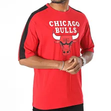 Camiseta Chicago Bulls New Era "color block oversized" en roja