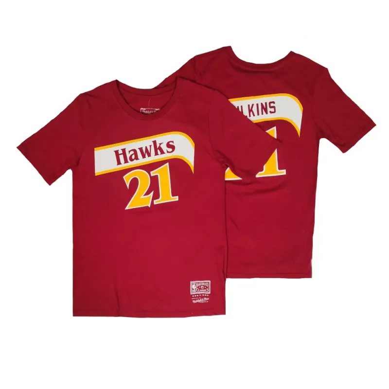 Camiseta Dominique Wilkins name & number Atlanta Hawks Junior en rojo