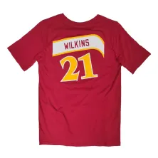 Camiseta Dominique Wilkins name & number Atlanta Hawks Junior en rojo vista trasera