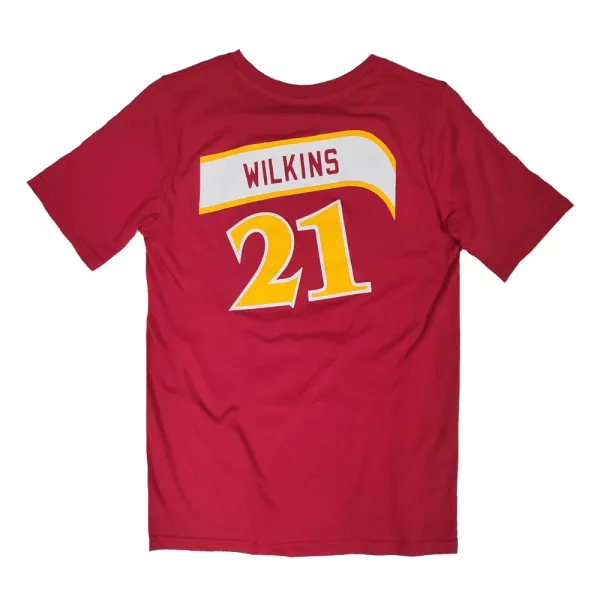 Camiseta Dominique Wilkins name & number Atlanta Hawks Junior en rojo vista trasera