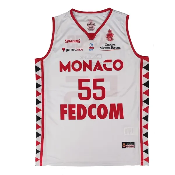 Camiseta Mike James AS Monaco Basket Spalding Junior blanca