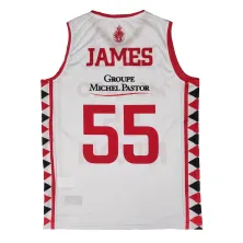 Camiseta Mike James AS Monaco Basket Spalding Junior blanca