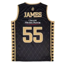 Camiseta Mike James AS Monaco Basket Spalding Junior Negra