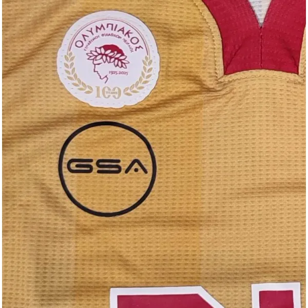 Camiseta Aleksander Vezenkov Euroliga Olympiacos dorada tercera equipacion detalle