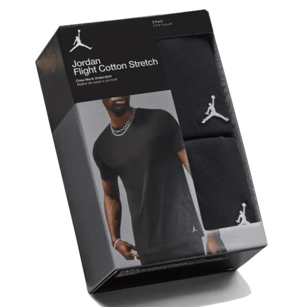 Pack 2 Camisetas Jordan Flight Cotton Underwear Negras caja