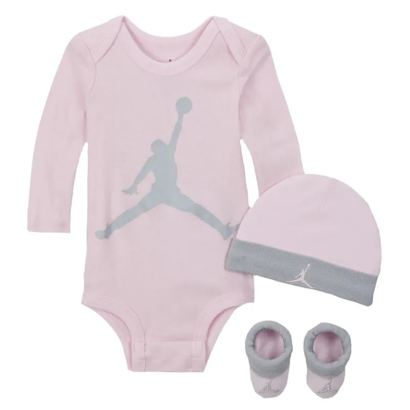 Pack 3 Piezas Air Jordan Jumpman para Bebe color rosa frontal