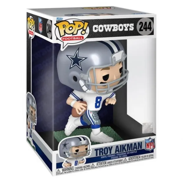 Funko Pop Troy Aikman con Dallas Cowboys tamaño XXL ,caja