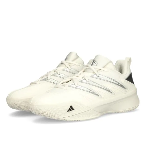 Zapatillas baloncesto Adidas Dame Certified 3 blancas para niño frontal