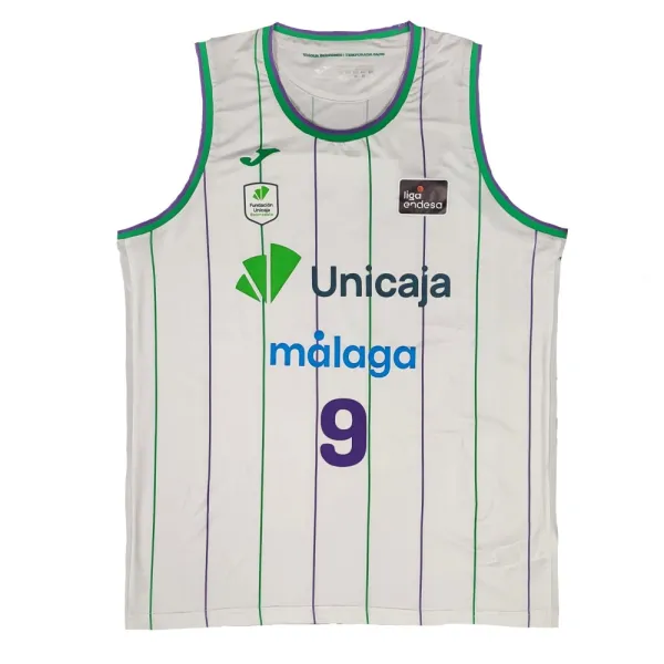 Camiseta Alberto Diaz Unicaja Malaga blanca segunda equipación Liga Endesa