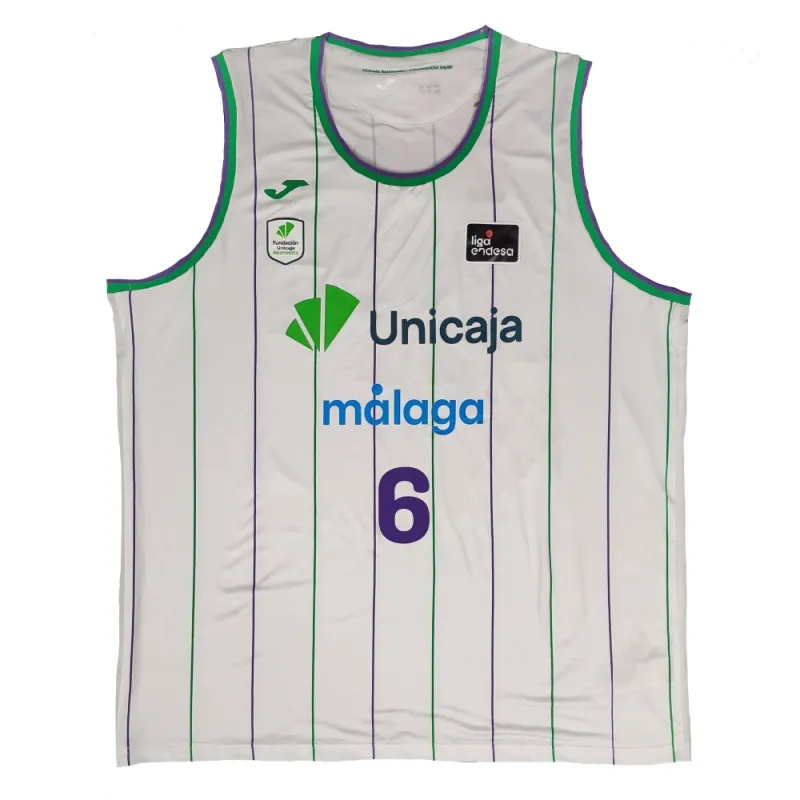 Camiseta Kameron Taylor Unicaja Malaga blanca Liga Endesa