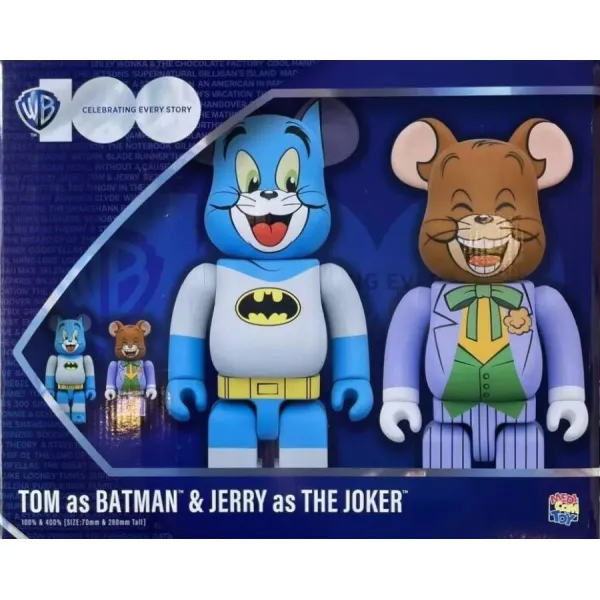 Set figuras Bearbrick Tom y Jerry Medicom Toys ,Batman y Joker, caja