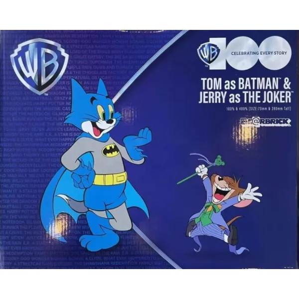 Set figuras Bearbrick Tom y Jerry Medicom Toys ,Batman y Joker vista caja