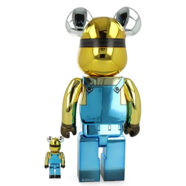 Bearbrick Minions Kevin Chrome Medicon Toys 400%+100% Set