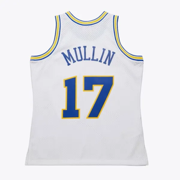 Camiseta Chris Mullin Golden State Warriors de Mitchell and Ness en blanco, espalda